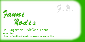 fanni modis business card